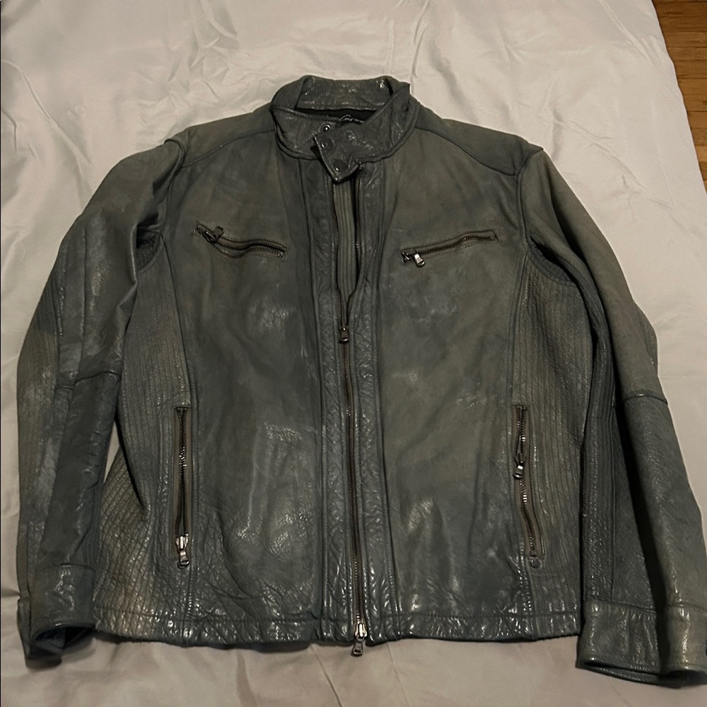 Men's Kenneth Cole Gray Leather Jacket